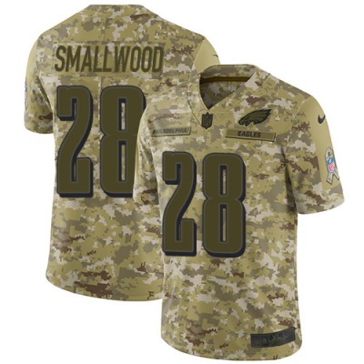 Nike Philadelphia Eagles #28 Wendell Smallwood Camo Men's Stitched NFL Limited 2018 Salute To Service Jersey Men's